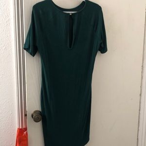 H&M dark green dress, mid knee